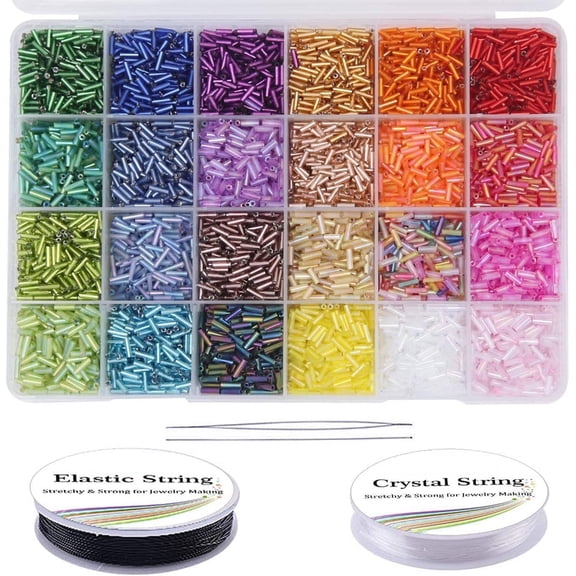 9600PCS Seed Beads Jewelry Making Kit with 24 Colors Craft Beads for Bracelets