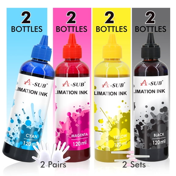 960ML A-SUB Sublimation Ink Refill for All Inkjet Printers XP 4105 4100 EcoTank ET-2400 ET 2720 ET 4800 ET-2800 2803 ET 2760 ET 2750 WF-7720 WF-7210 etc