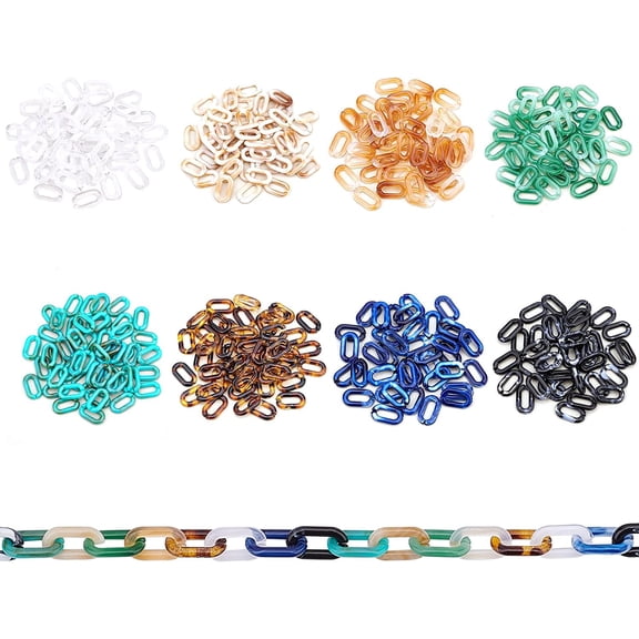 About 960Pcs Acrylic Linking Rings 8 Colors Quick Link Connectors Acrylic C-Clips Hooks Ring for DIY Earring Necklace Jewelry Eyeglass Chain DIY Craft Making
