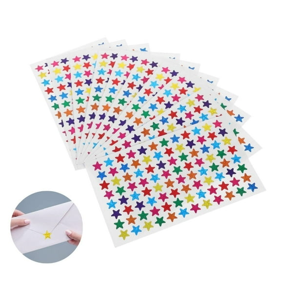 960Pcs Laser Shiny Sparkle Star Stickers,QZS Star Glitter Small Stickers for Teacher Reward Sheet Incentive Charts,Classroom,School,Home Art,Craft,Party,Favor Supplies,0.39In