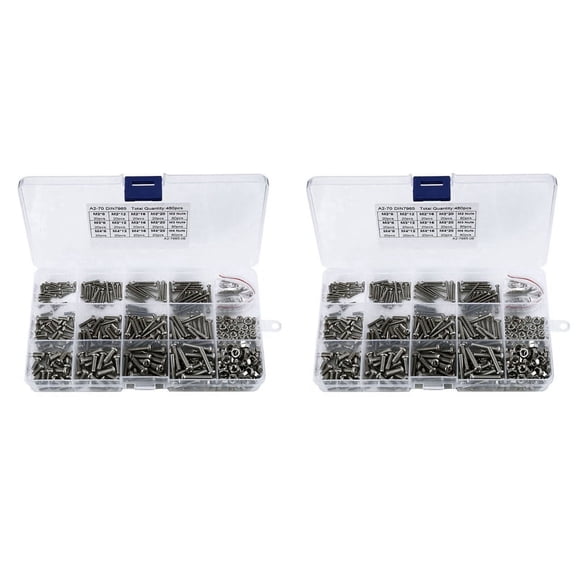 960Pcs/Set M2 M2.5 M3 Din7985 Gb818 Steel Recessed Pan Screws Screws Assortment Kit Hw028
