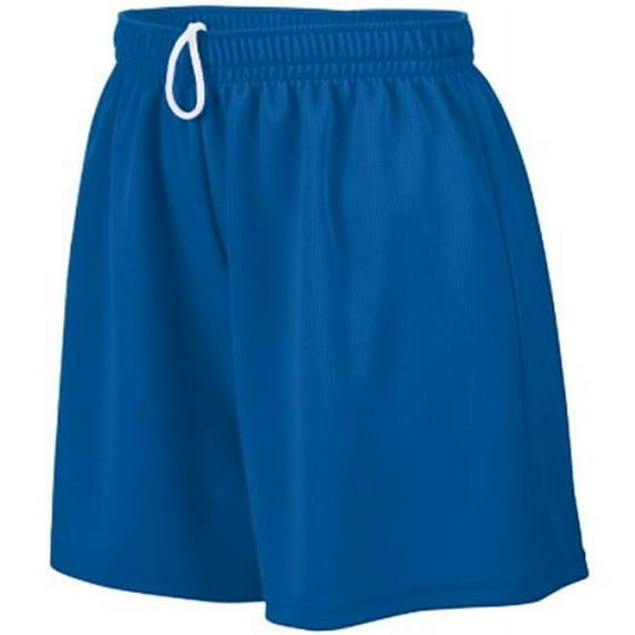 961A Girls Wicking Mesh Short, Royal Blue - Large
