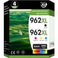 thumbnail image 1 of 962XL Ink Cartridges,962 Inks Compatible for HP 962XL Ink Cartridges Combo Pack Compatible for HP Officejet Pro 9010 9015 9016 9018 9019 9020 9025 Printer Ink(4 Pack,Black,Cyan,Magenta,Yellow), 1 of 8
