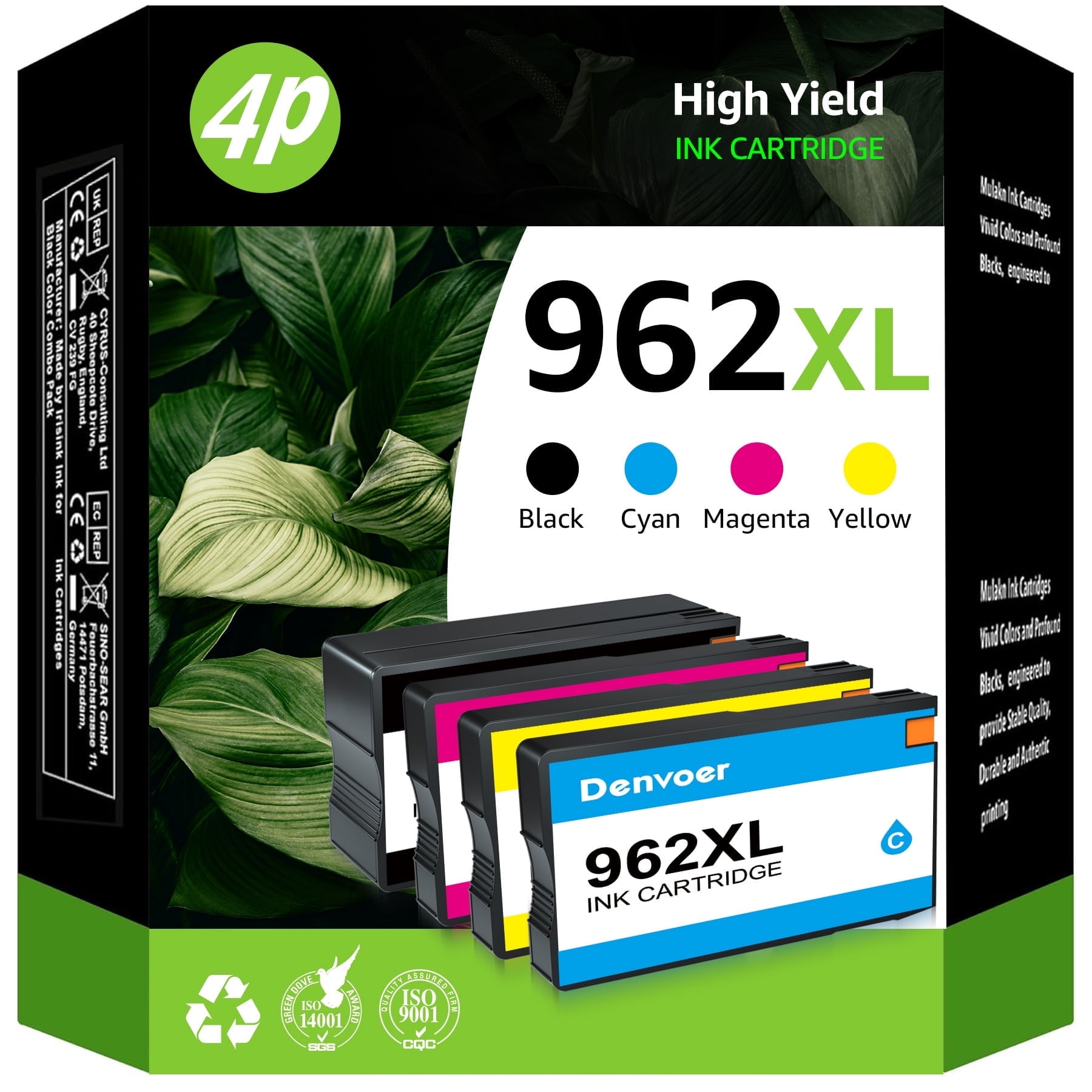 962XL Ink 962 Ink Cartridge Compatible with HP 962 Ink Cartridges for 962XL HP Ink Cartridges (4PK)