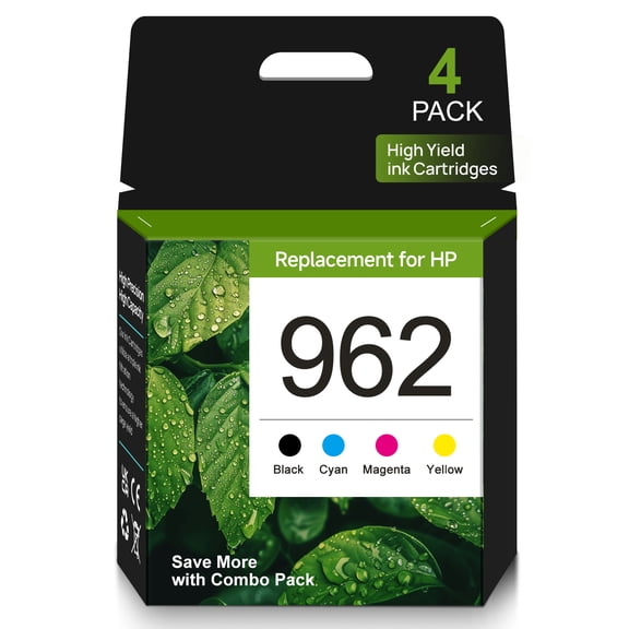 962 Ink for HP 962 Ink Cartridges Cartridges Combo (4-pack) Compatible for HP 962 Printer Ink Work with Officejet 9015 Ink Series