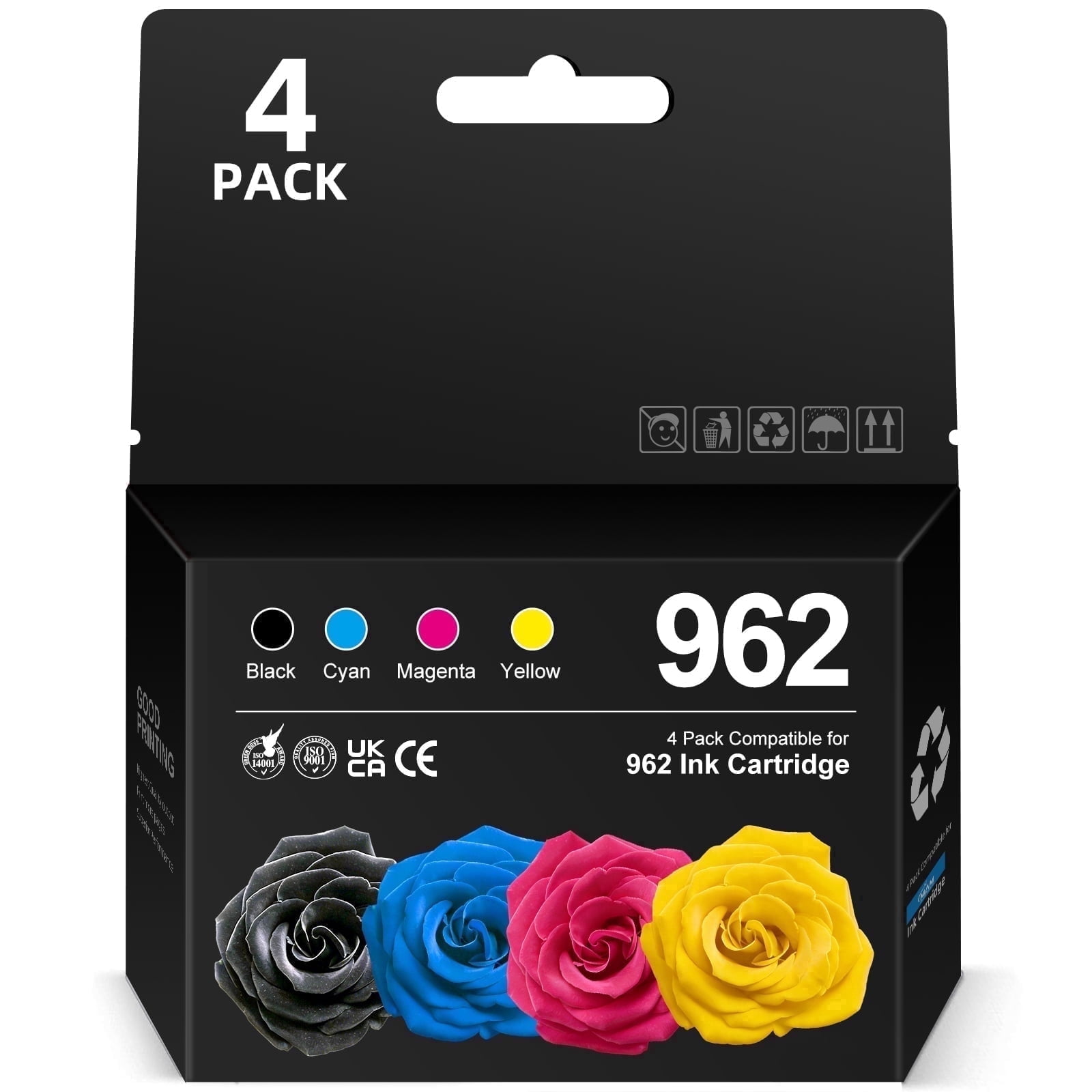 962 Ink for HP 962 Ink Cartridges Cartridges Combo (4-pack) Compatible for HP 962 Printer Ink Work with Officejet 9015 Ink Series