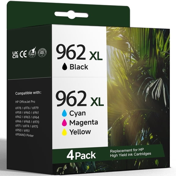 962XL Ink Cartridge Compatible for HP 962 Ink Cartridges Combo Pack  (4 Packs)