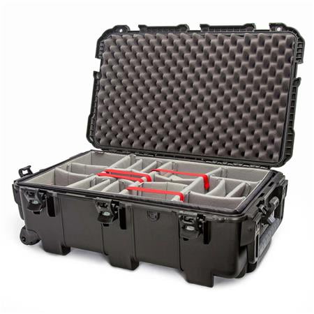 962 Wheeled Waterproof Hard Case with Padded Divider, Black