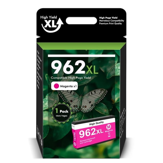 962XL 962 Ink Cartridges Compatible for 962 962XL Combo Pack for OfficeJet Pro 9015 9020 9018 9025 9010 9018 9019 Printer ( 1 x Meganta )