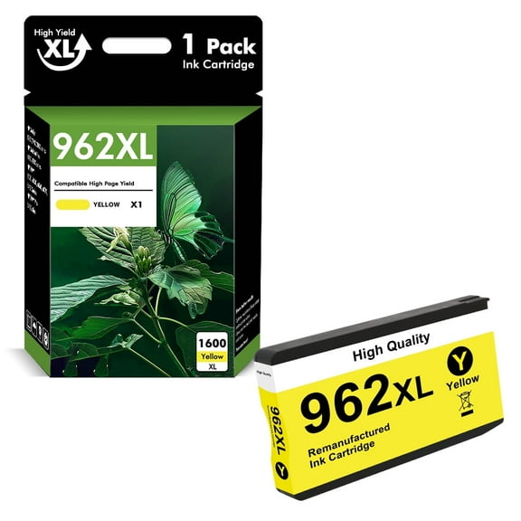 962XL 962 Ink Cartridges Compatible for HP 962 962XL Combo Pack for OfficeJet Pro 9015 9020 9018 9025 9010 9018 9019 Printer ( 1 x Yellow )