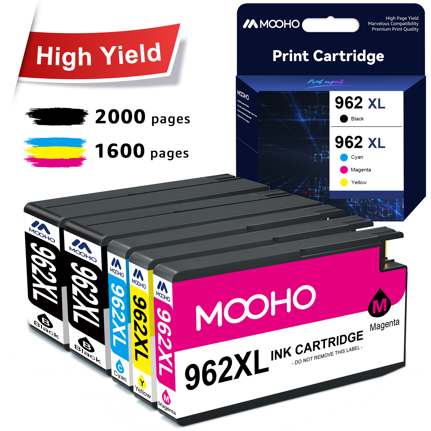 962XL 962 Ink Cartridges Replacement for HP Printer Ink 962 XL 962XL