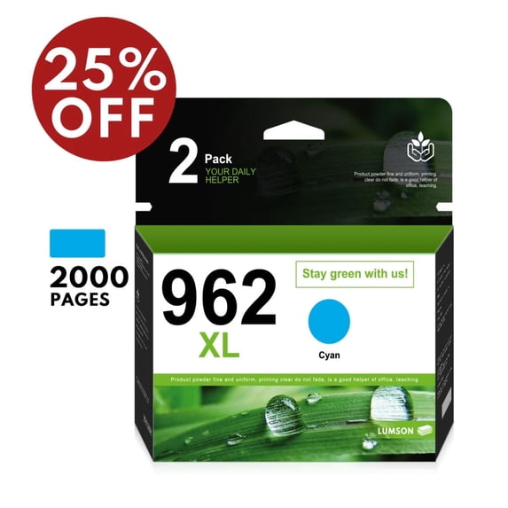 962XL Cyan Ink Cartridge Replacement for HP Pro 9010 9010e 9020 9025 Printer (2 Pack)
