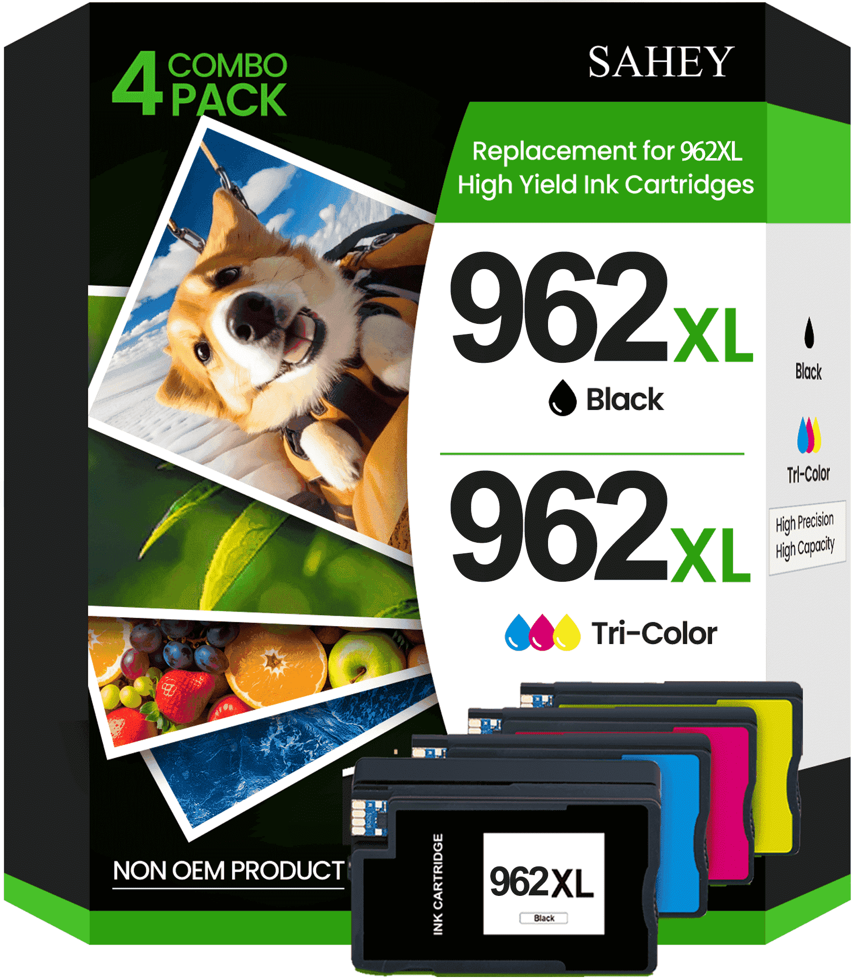 962XL Ink Cartridge Combo Pack Compatible for HP 962XL 962 XL for OfficeJet 9012e Office Pro 9010e 9014e 9015e 9018e 9019e 9022 9025 9028 9020 (Black, Cyan, Magenta, Yellow, 4-Pack)