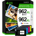thumbnail image 1 of 962XL Ink Cartridge Combo Pack Compatible for HP 962XL 962 XL for OfficeJet 9012e Office Pro 9010e 9014e 9015e 9018e 9019e 9022 9025 9028 9020 (Black, Cyan, Magenta, Yellow, 4-Pack), 1 of 8