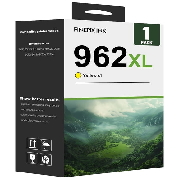 962XL Ink Cartridge Compatible for 962 962XL Printer Ink Combo Pack for OfficeJet Pro 9015 9020 9018 9025 9010 9018 9019 ( 1 x Yellow )