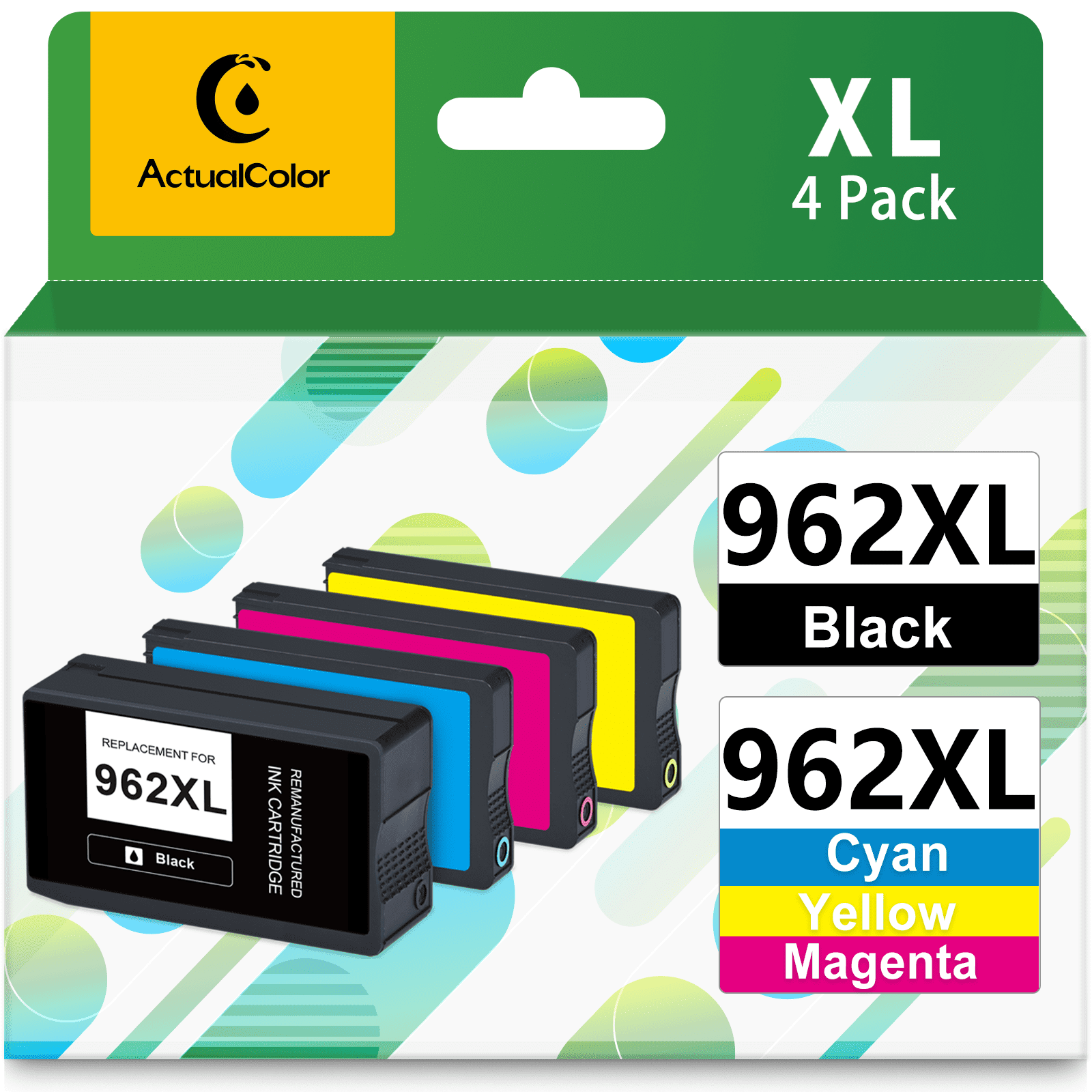 Compatible for Ink Cartridges Replacement for HP 963XL with OfficeJet Pro  9010 9012 9013 9014 9015 9016 9018 9019 Printer Ink 4pack