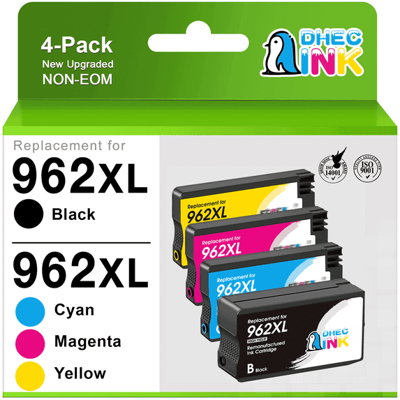 962XL Ink Cartridge Replacement Compatible for HP 962 XL HP962XL 4 Pack Ink Cartridge Combo Pack for HP Officejet Pro 9010 9025 9015 9018 9020 9022 Printer(Black Cyan Magenta Yellow)