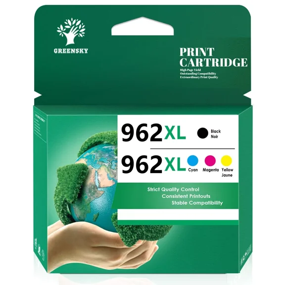 962XL Ink Cartridges Combo 4 Pack for Pro 9010 9015 9018 9020 9025