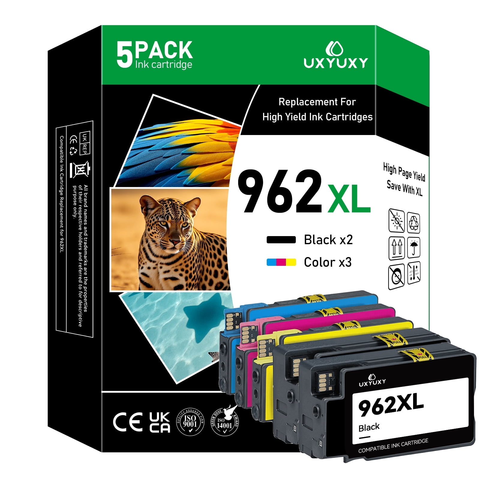 962XL Ink Cartridges Compatible for 962 XL OfficeJet Pro 9015 9025 9020 ...