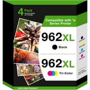 962XL Ink Cartridges Compatible for HP 962 962 XL Ink Cartridges for HP 9018e 9015e 9010 Series Printer (4 Pack)