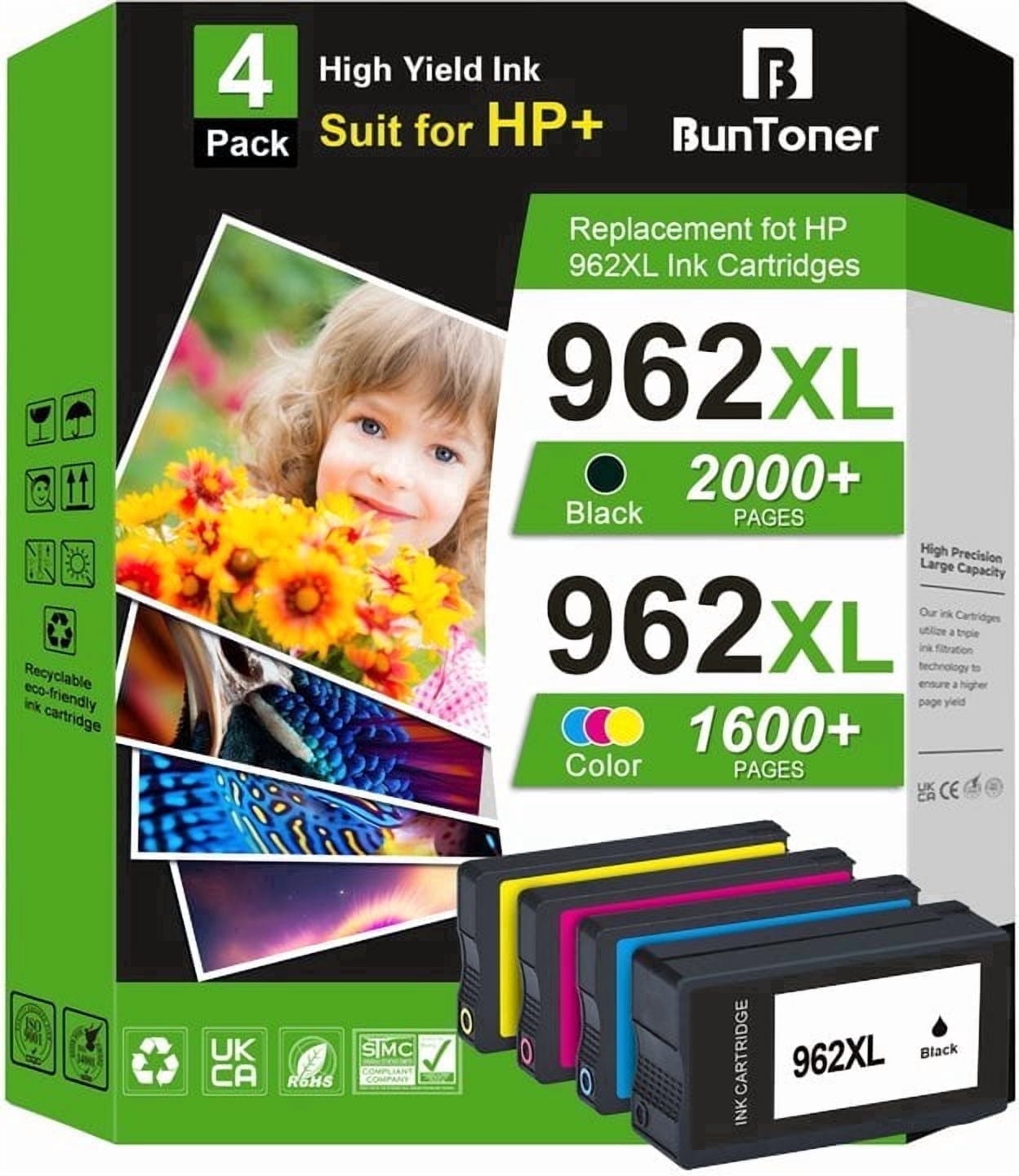 962 Ink Cartridges Compatible for HP 962 XL 962XL Ink Cartridges Combo Pack for Officejet Pro 9015e 9010 9025e 9015 9025 9018e 9025e 9020 Printer