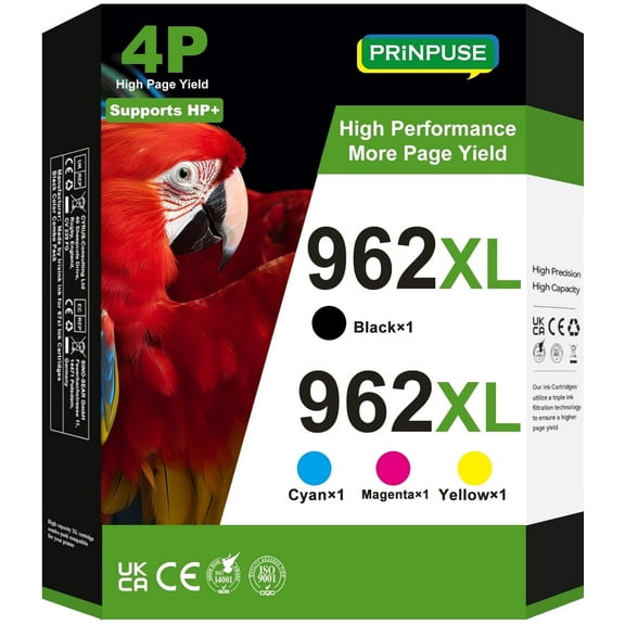 962XL Ink Cartridges Compatible for HP 962 Ink Cartridges for 962 hp Ink Cartridges for HP 9018e 9015e 9025e 9010 Series Printer (4 Pack)