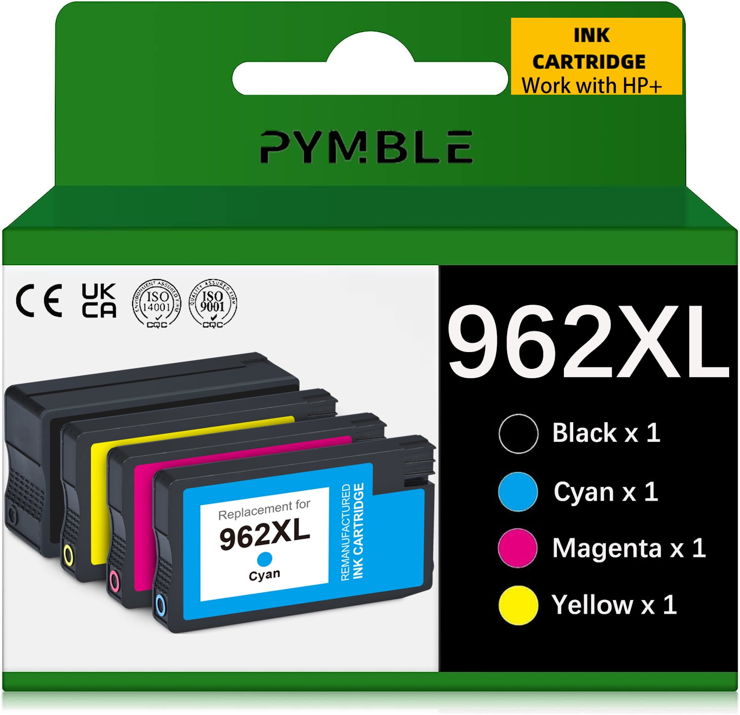 Original HP 962 Black, Cyan, Magenta, Yellow Ink Cartridges (4-pack), Works with HP OfficeJet 9010 Series, HP OfficeJet Pro 9010, 9020 Series, Eligible for In… in 2023
