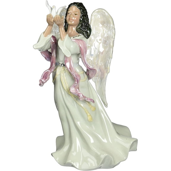 96571 Fine Porcelain Angel Musical Figurine, Green