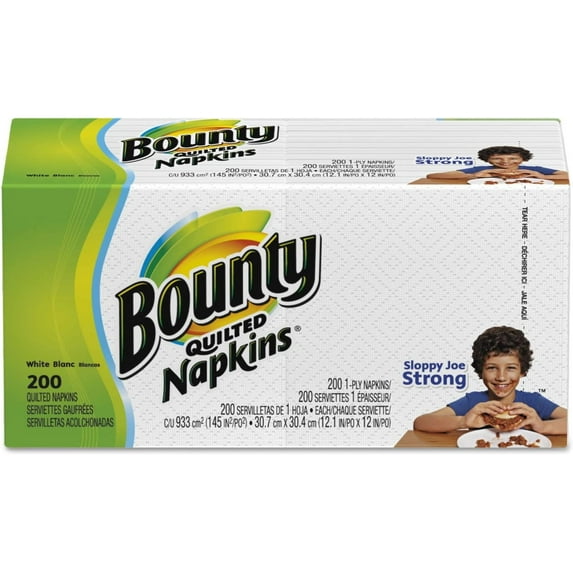 96595CT Quilted Napkins, 1-Ply, 12 1/10 x 12, White, 200/Pack, 8 Pack/Carton