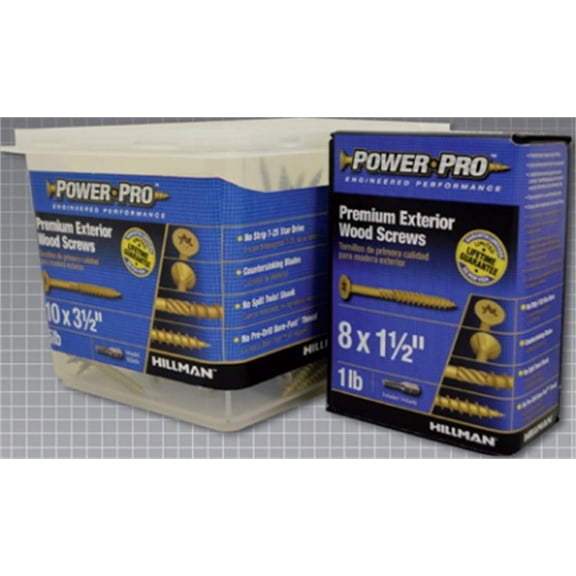 Power Pro Premium Exterior Wood Screws, #8 x 1-3/4"Inch All-Purpose Deck Screws for Outdoor Projects, T-25 Star Bit Included, Bronze, 4000 Pieces | 967731