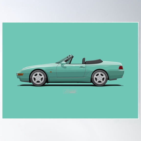 968 Cabriolet Mint Green Poster Wall Art, Modern Wall Decor For Living Room Bedroom, 8x12 UNFRAMED