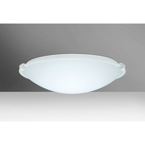 968107-LED-WH-Besa Lighting-Trio 16-Two Light Flush Mount-15.75 Inches Wide by 4.75 Inches High-White Finish-White Glass Color-LED Lamping Type