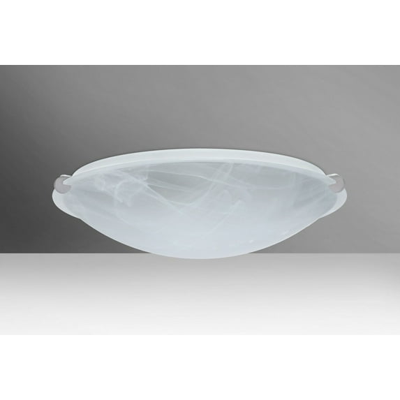 968152-LED-SN-Besa Lighting-Trio 16-Two Light Flush Mount-15.75 Inches Wide by 4.75 Inches High-Satin Nickel Finish-Marble Glass Color-LED Lamping