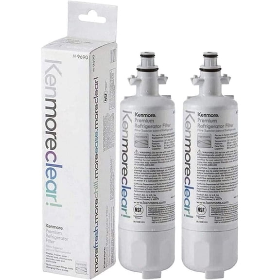 9690 Refrigerator Water Filter Replacement for LG LT700P and Kenmore 46-9690, 469690, NSF Certified Fridge Water Filtration, 2-Pack