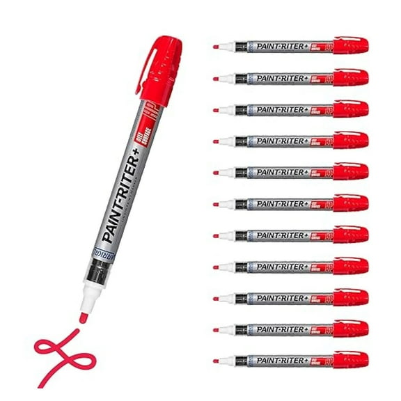 96962 Paint-Riter+ Oily Surface Liquid Paint Marker, Versatile Surface Compatibility, Bold Mark Size 1.8", Red 12-Pack