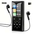 thumbnail image 1 of 96GB Bluetooth MP3 Player - 2.4" Screen Portable HiFi Mp3 MP4 Player with Built-in Speaker,Walkmen Music Player with Voice Recorder,FM Radio,Touch Buttons Study Player,Support up to 256GB SD Card, 1 of 8