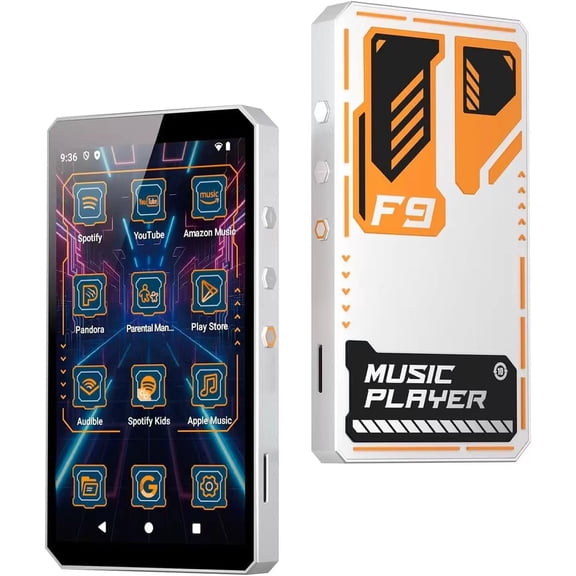 96GB Kids Mecha MP3 Player with Parental Control,Android 14 MP3 Streaming Media Player with Spotify,Audible,Libby,Play Store,WiFi Music Player with Speaker Up to 1TB
