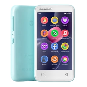 96GB MP3 Player with Bluetooth 5.0 and WiFi, Music Player with Spotify, Audible, Amazon Music, Pandora, Libby, Spotify Kids, 4" Touchscreen Android MP4 Player with HiFi Sound ,Blue