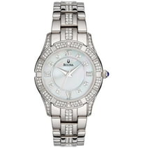 96L116 Women's 31mm Mother Of Pearl Crystal Stainless Steel Watch
