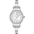 thumbnail image 1 of 96L128 Women's Crystal White MOP Dial Stainless Steel Bangle Bracelet Watch, 1 of 2