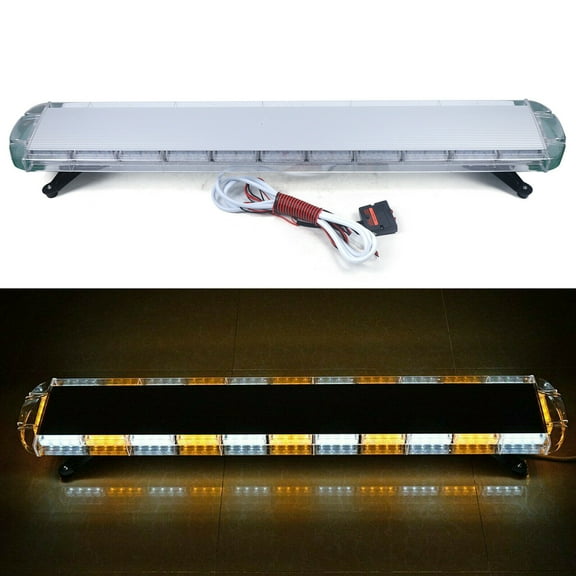 96LED 51" Light Bar Amber White Emergency Beacon Warn Tow Truck Response Strobe 96LED 51" Strobe Light Bar Emergency Beacon Warn Tow Truck Response Amber White LED Amber/White Light Bar Emergency