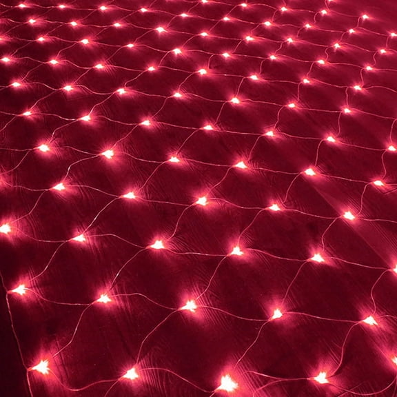 96LED Halloween Red Net Lights, Outdoor Halloween Net String Lights Mesh Lights Garden Lights, 1.5ft x 1.5ft Fairy String Decorative Lights 8 Modes for Halloween Party Garden Decorations
