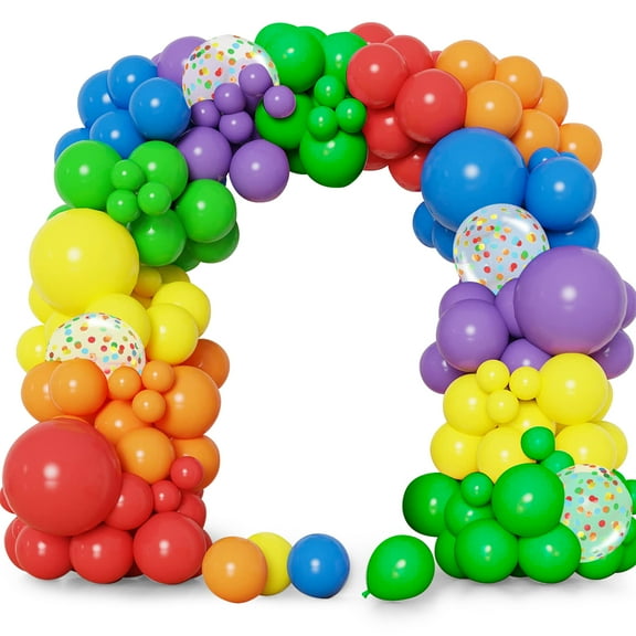 96Pcs Balloons Arch Garland Kit Reusable Colorful Balloons Set DIY Latex Birthday Party Balloons Set Different Size Background Combination Balloon Party Prop Supplies for Anniversary Birthday Decor