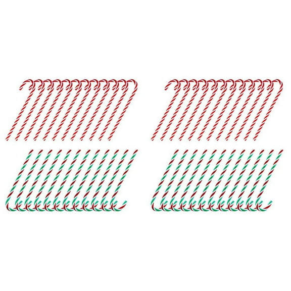 96Pcs Christmas Plastic Fake Candy Canes Twisted Toy Crutch for Tree Hanging Decorations