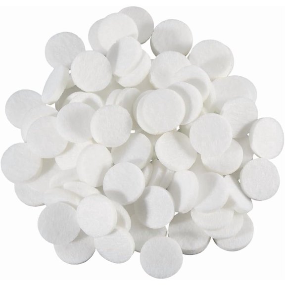 96Pcs Fibre Perfume Pads Essential Oils Diffuser Locket Pads Flat Round White 17.5x2.5mm for DIY