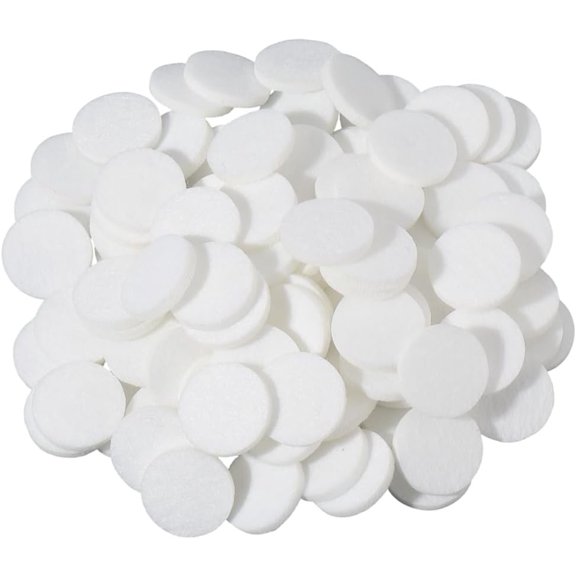 96Pcs Fibre Perfume Pads Essential Oils Diffuser Locket Pads Flat Round White 22.5x3mm for DIY