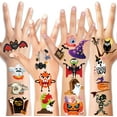 thumbnail image 1 of 96Pcs Halloween Temporary Tattoos for Kids, Halloween Fake Tattoos Stickers for Girls Boys, Halloween Trick or Treat Toys Bulk Gifts Bag Fillers Halloween Party Favors, 1 of 7