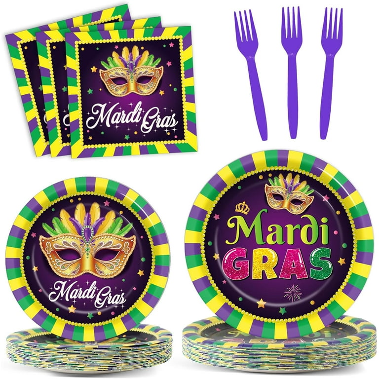 Mardi gras paper plates cheap