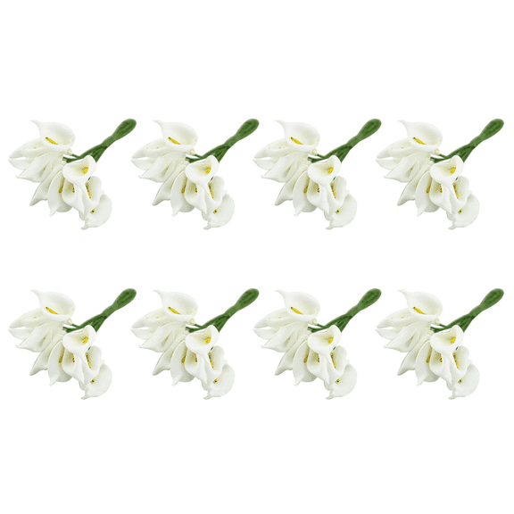 96Pcs Mini Calla Artificial Flower Bouquet Wedding Decoration DIY Wreath Gift White,96 x Mini Calla Lily,White