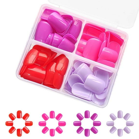 96Pcs Short Square Press-On Nails Glossy Macaron Colors, Reusable Nail Art Kit for Women & Girls, Perfect for Daily Wear, Parties